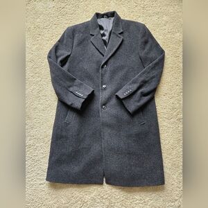 Hickey Freeman wool cashmere blend coat gray mens 46R button front
